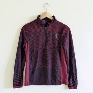 Under Armour Black Red Pullover 1/4 Zip Sz YLG/14 Loose Fit Heatgear Long Sleeve